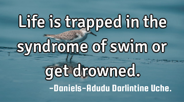 Life is trapped in the syndrome of swim or get drowned.