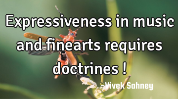 Expressiveness 
in music and 
finearts 
requires 
doctrines !