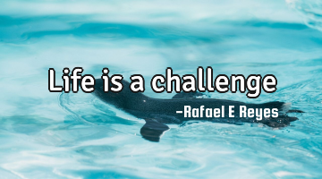 Life is a challenge