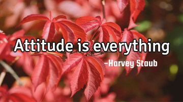Attitude is everything