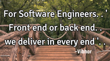 For Software Engineers.. 