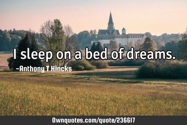 I sleep on a bed of