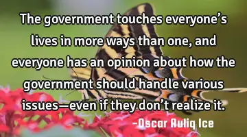 The government touches everyone’s lives in more ways than one, and everyone has an opinion about
