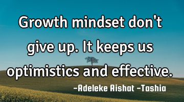 Growth mindset don