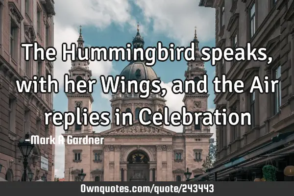 The Hummingbird speaks, with her Wings, and the Air replies in C