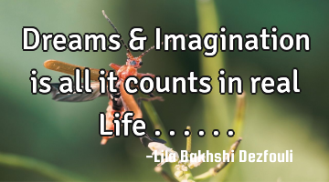 Dreams & Imagination is all it counts in real Life ......