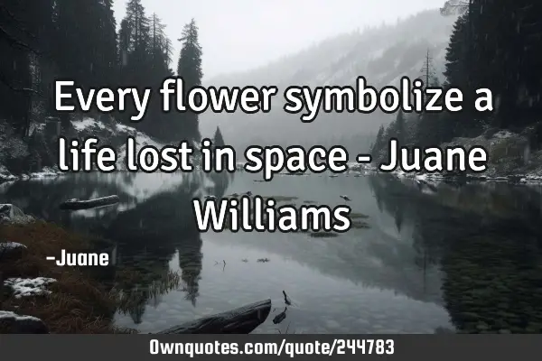 Every flower symbolize a life lost in space - Juane W