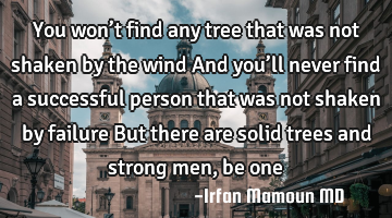 You won’t find any tree that was not shaken by the wind
And you’ll never find a successful