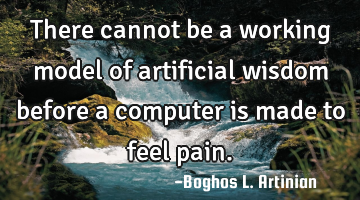 There cannot be a working model of artificial wisdom before a computer is made to feel pain.