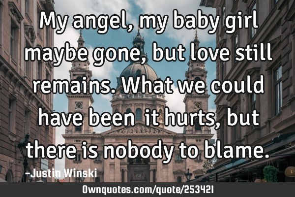 My angel, my baby girl maybe gone, but love still remains. What we could have been… it hurts, but