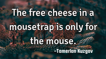 The free cheese in a mousetrap is only for the mouse.