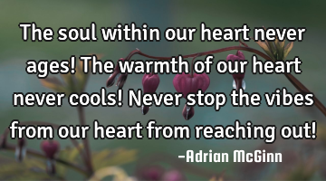 The soul within our heart never ages! The warmth of our heart never cools! Never stop the vibes