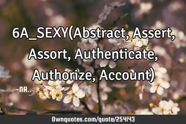 6A_SEXY(Abstract, Assert, Assort, Authenticate, Authorize, Account)
