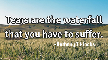 Tears are the waterfall that you have to suffer.