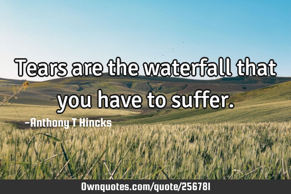 Tears are the waterfall that you have to