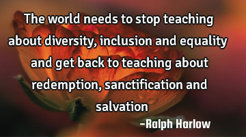 The world needs to stop teaching about diversity, inclusion and equality and get back to teaching