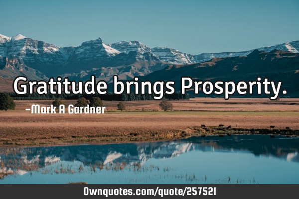 Gratitude brings P