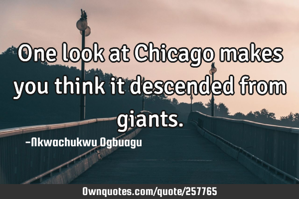 One look at Chicago makes you think it descended from