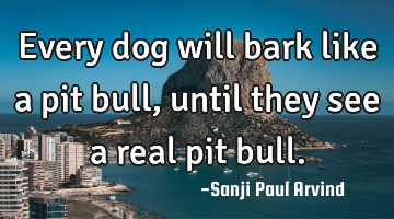 Every dog will bark like a pit bull, until they see a real pit bull.
