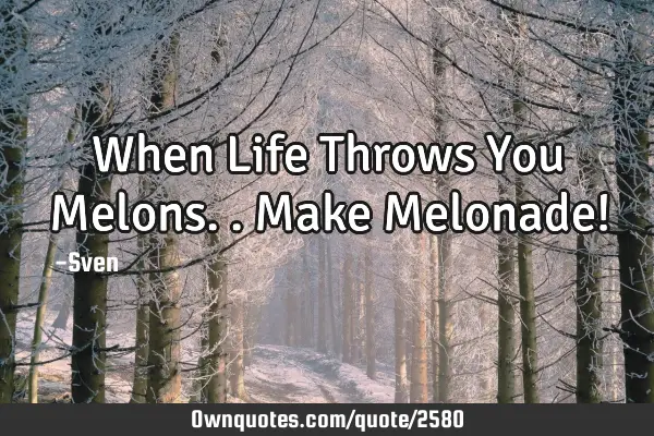 When Life Throws You Melons.. Make Melonade!