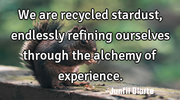 We are recycled stardust, endlessly refining ourselves through the alchemy of experience.
