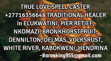 TRUE LOVE SPELL CASTER +27716356648 TRADITIONAL HEALER  In ELUKWATINI, PIER RETIEF, NKOMAZI, BRONKHO