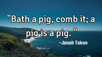 "Bath a pig, comb it; a pig is a pig."