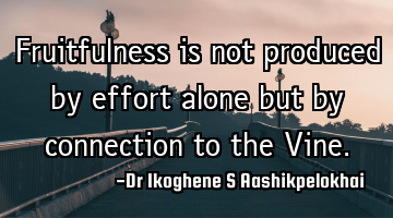 Fruitfulness is not produced by effort alone but by connection to the Vine.