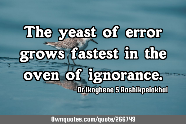 The yeast of error grows fastest in the oven of