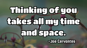 Thinking of you takes all my time and space.