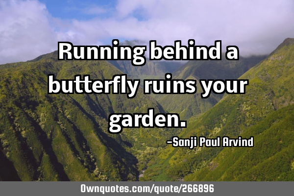 Running behind a butterfly ruins your
