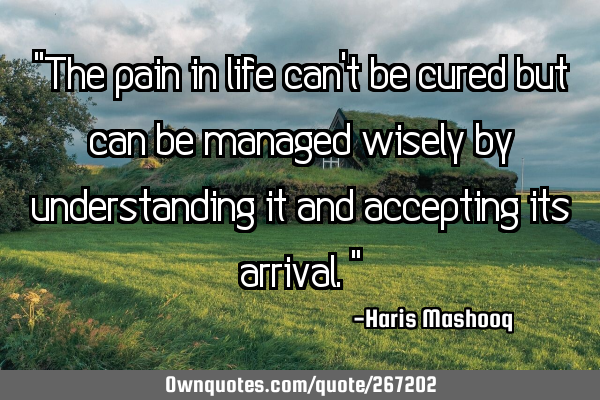 "The pain in life can