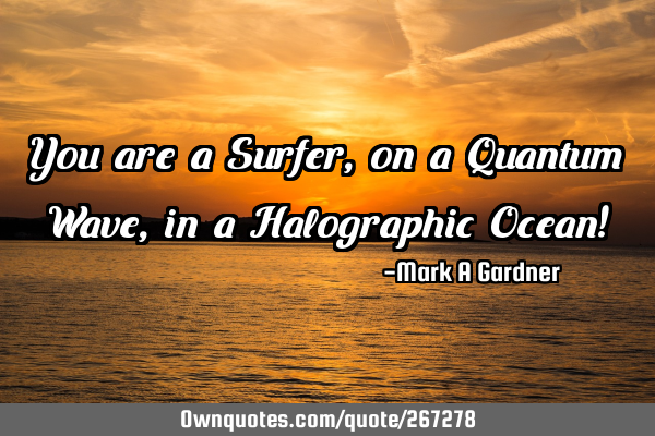 You are a Surfer, on a Quantum Wave, in a Halographic Ocean!