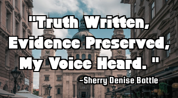 "Truth Written, Evidence Preserved, My Voice Heard."