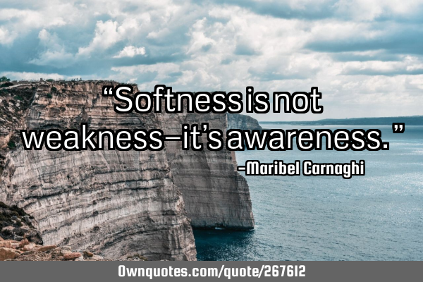 “Softness is not weakness—it’s awareness.”