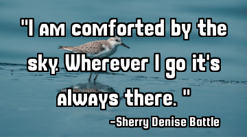 "I am comforted by the sky. Wherever I go it
