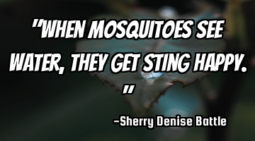 "When mosquitoes see water, they get sting happy."
