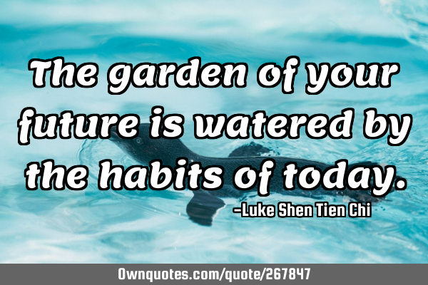 The garden of your future is watered by the habits of