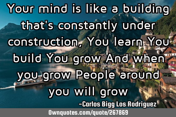Your mind is like a building that