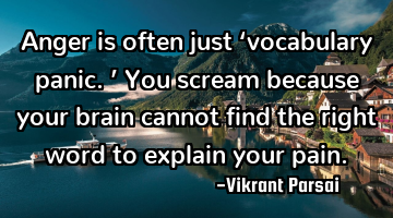 Anger is often just ‘vocabulary panic.’ You scream because your brain cannot find the right