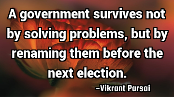 A government survives not by solving problems, but by renaming them before the next election.