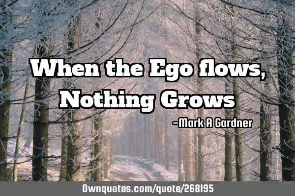 When the Ego flows, Nothing G