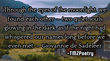 Through the eyes of the moonlight, we found each other —
two quiet souls glowing in the dark,
