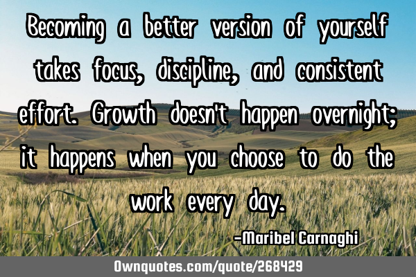 Becoming a better version of yourself takes focus, discipline, and consistent effort. Growth doesnâ€