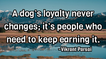 A dog’s loyalty never changes; it’s people who need to keep earning it.