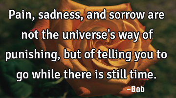 Pain, sadness, and sorrow are not the universe