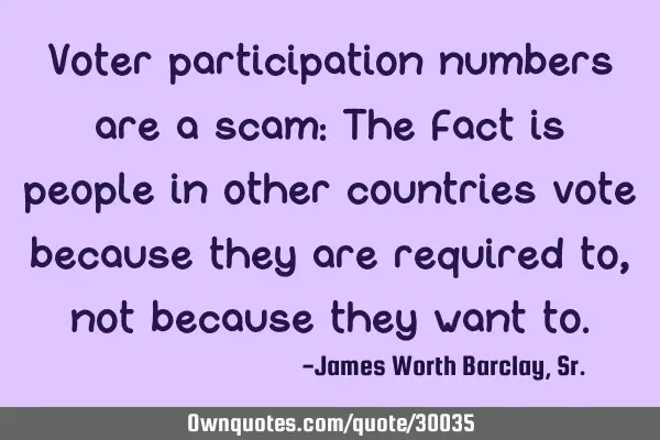 Voter participation numbers are a scam: The fact is people in other countries vote because they are