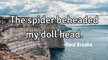 The spider beheaded my doll head.