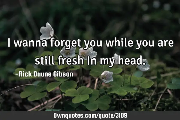 I Wanna Forget You While You Are Still Fresh In My Head.: Ownquotes.com