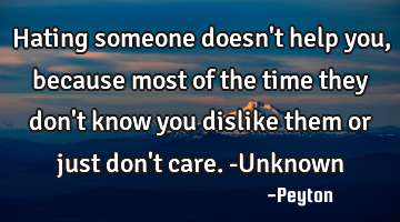 Hating someone doesn